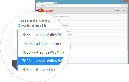 Select Your Destination Zip or Distribution Center